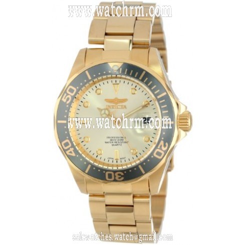 Invicta Pro Diver Chemapagne Dial 18kt Gold Ion-plated Men's Watch 14979
