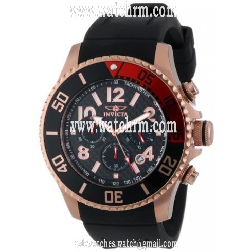 Invicta Pro Diver Chronograph Black Carbon Fiber Dial Black Polyurethane Men's Watch 13731