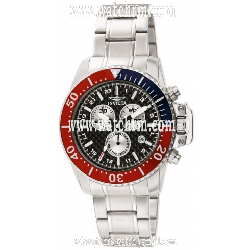 Invicta Pro Diver Chronograph Black Carbon Fiber Dial Stainless Steel Men's Watch 11281