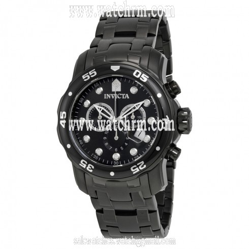Invicta Pro Diver Chronograph Black Dial Black Ion-plated Men's Watch 0076