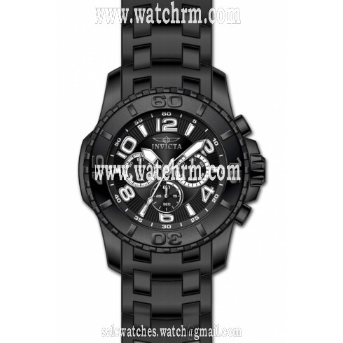 Invicta Pro Diver Chronograph Black Dial Black Ion-plated Men's Watch 15025