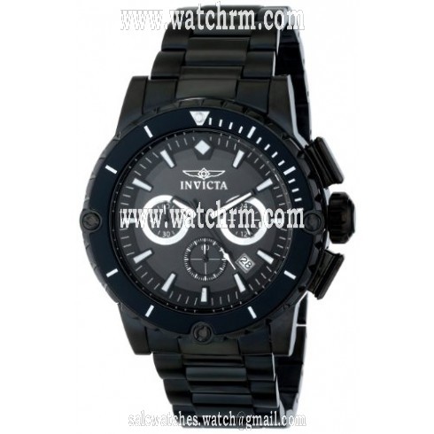 Invicta Pro Diver Chronograph Black Dial Black Ion-plated Men's Watch 15404