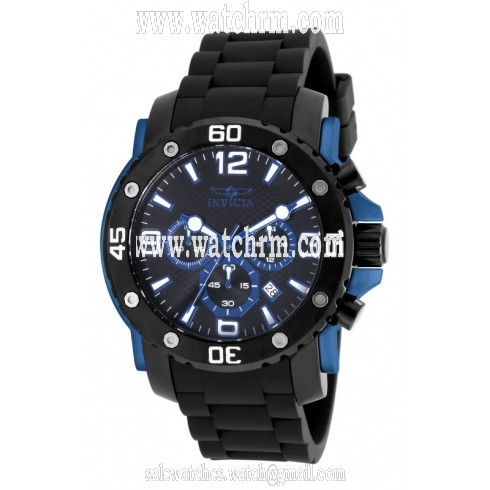 Invicta Pro Diver Chronograph Black Dial Black Ion-plated Men's Watch 18169
