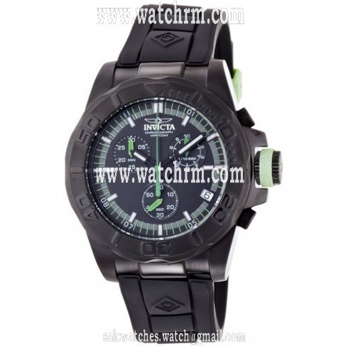 Invicta Pro Diver Chronograph Black Dial Black Polyurethane Men's Watch 12156