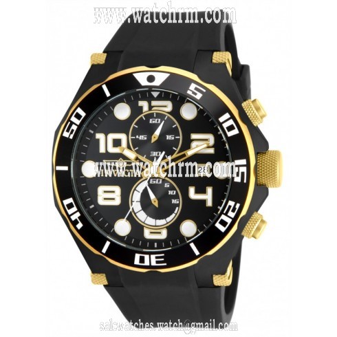 Invicta Pro Diver Chronograph Black Dial Black Polyurethane Men's Watch 15396