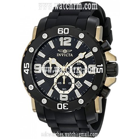 Invicta Pro Diver Chronograph Black Dial Black Polyurethane Men's Watch 18166