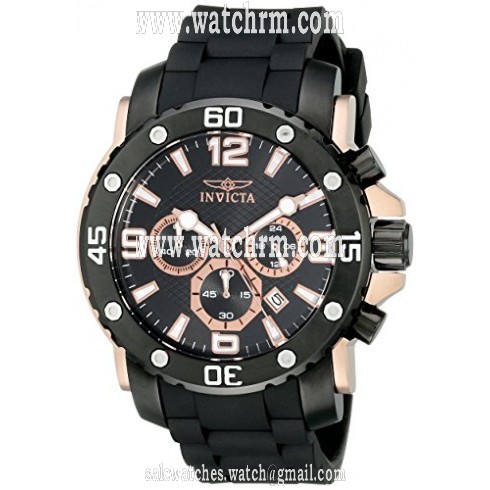Invicta Pro Diver Chronograph Black Dial Black Polyurethane Men's Watch 18167