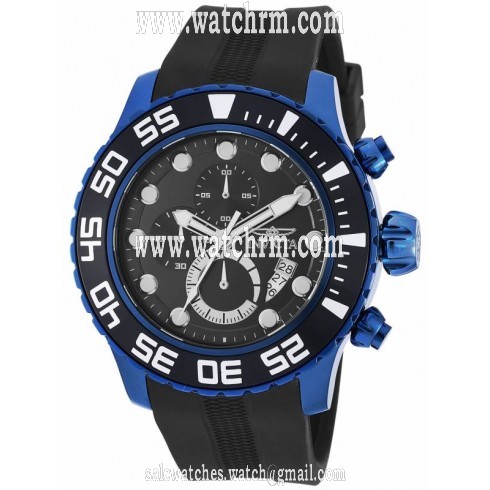 Invicta Pro Diver Chronograph Black Dial Black Polyurethane Men's Watch 19249