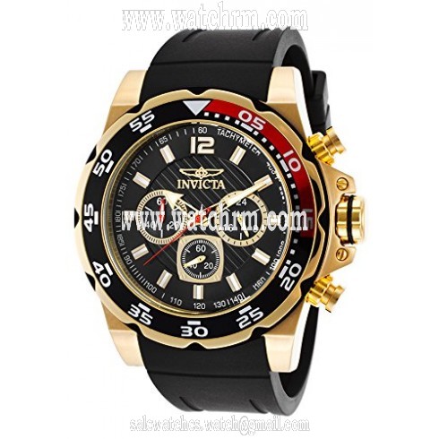 Invicta Pro Diver Chronograph Black Dial Black Polyurethane Men's Watch 20027