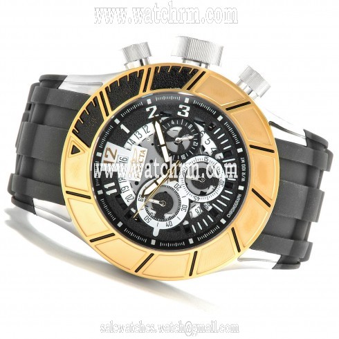 Invicta Pro Diver Chronograph Black Dial Gold-tone PVD Men's Watch 14024