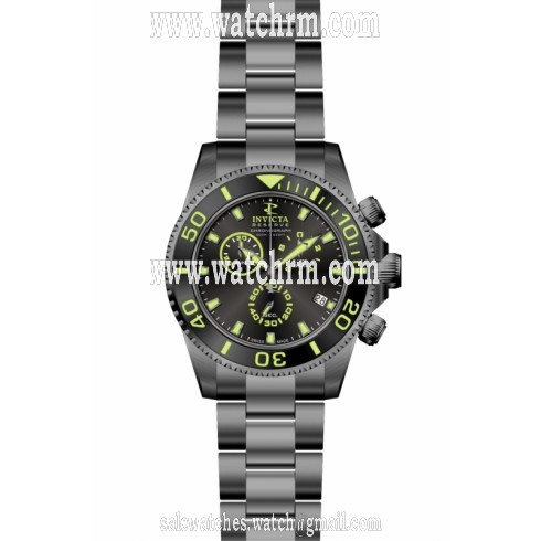 Invicta Pro Diver Chronograph Black Dial Gunmetal PVD Stainless Steel Men's Watch 12110