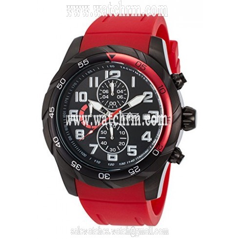 Invicta Pro Diver Chronograph Black Dial Red Polyurethane Men's Watch 21949