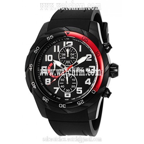Invicta Pro Diver Chronograph Black Dial Red Polyurethane Men's Watch 21950