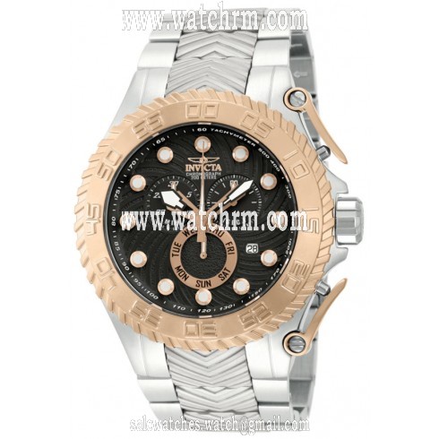 Invicta Pro Diver Chronograph Black Dial Rose Gold-tone PVD Men's Watch 12938