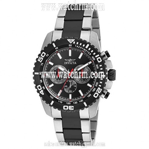 Invicta Pro Diver Chronograph Black Dial Two-tone Steel Men's Watch 19844