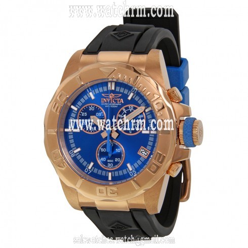 Invicta Pro Diver Chronograph Blue Dial Black Polyurethane Men's Watch 12158
