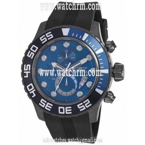 Invicta Pro Diver Chronograph Blue Dial Black Polyurethane Men's Watch 19248