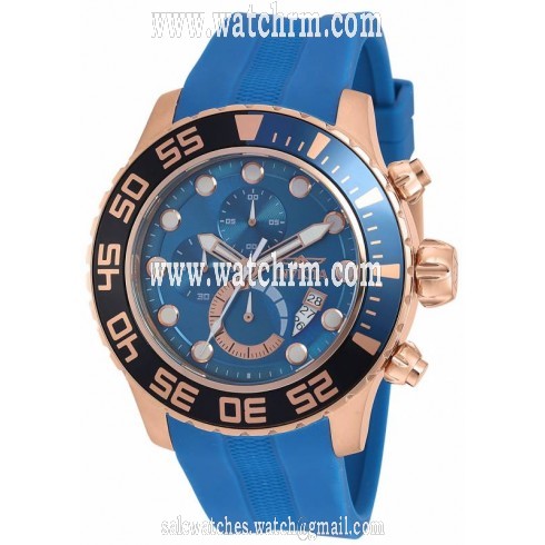 Invicta Pro Diver Chronograph Blue Dial Blue Polyurethane Men's Watch 19247