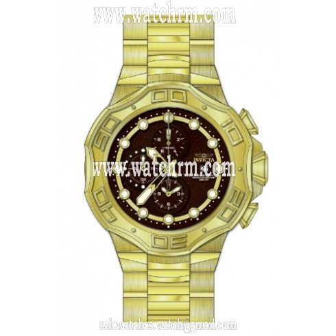 Invicta Pro Diver Chronograph Brown Dial 18kt Gold Ion-plated Men's Watch 15551