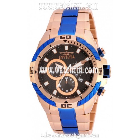 Invicta Pro Diver Chronograph Brown Dial Rose Gold and Blue Men's Watch 16067