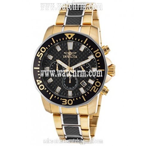 Invicta Pro Diver Chronograph Carbon Fiber Dial Two-tone Men's Watch 17254