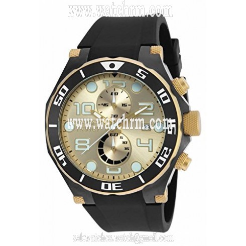 Invicta Pro Diver Chronograph Champagne Dial Black Polyurethane Men's Watch 17815