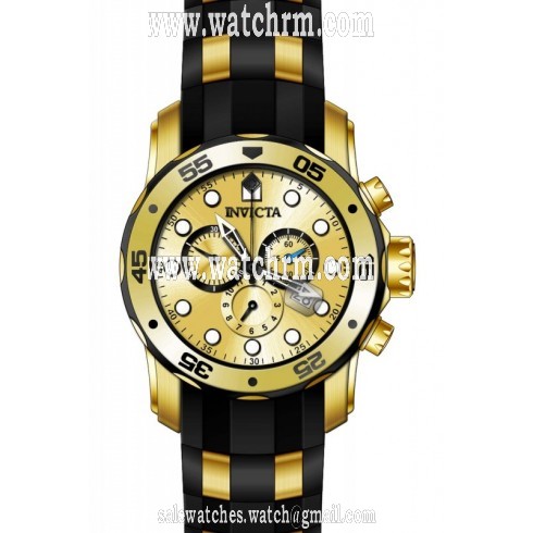 Invicta Pro Diver Chronograph Champagne Dial Black Polyurethane Men's Watch 17885