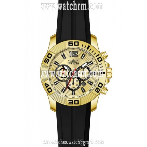 Invicta Pro Diver Chronograph Champagne Dial Black Silicone Men's Watch 20302