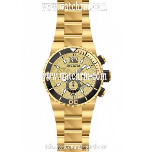 Invicta Pro Diver Chronograph Champagne Dial Gold-plated Men's Watch 80243