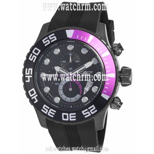 Invicta Pro Diver Chronograph Charcoal Dial Black Polyurethane Men's Watch 19250