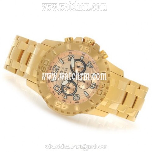 Invicta Pro Diver Chronograph Copper Dial Gold Ion-plated Men's Watch 15022