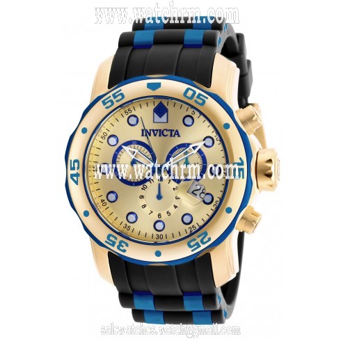 Invicta Pro Diver Chronograph Gold Dial Black Polyurethane Men's Watch 18041