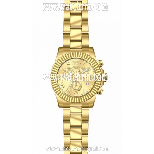 Invicta Pro Diver Chronograph Gold Dial Gold-tone Ladies Watch 18958