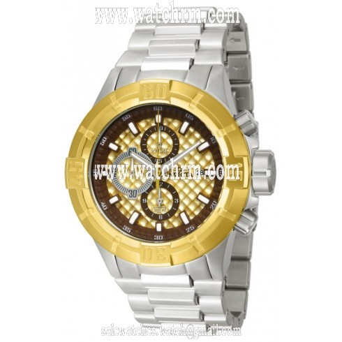 Invicta Pro Diver Chronograph Gold Textured Dial Stainless Steel Men's Watch 12371