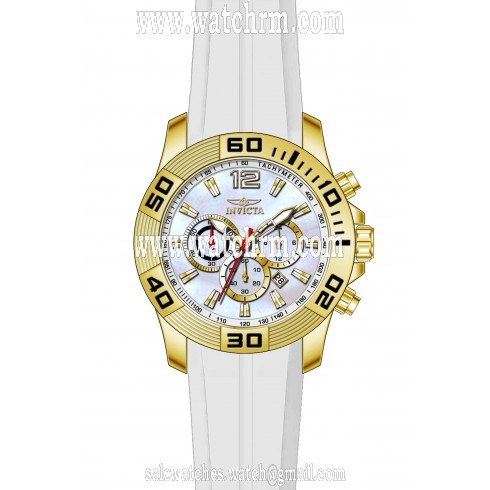 Invicta Pro Diver Chronograph Platinum Dial White Silicone Men's Watch 20296