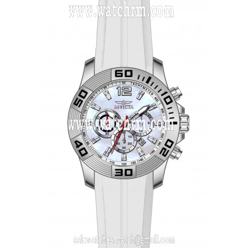 Invicta Pro Diver Chronograph Platinum Dial White Silicone Men's Watch 20297
