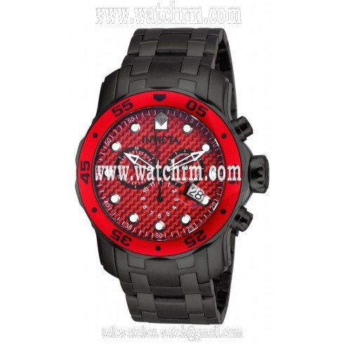 Invicta Pro Diver Chronograph Red Dial Black Men's Watch 18609