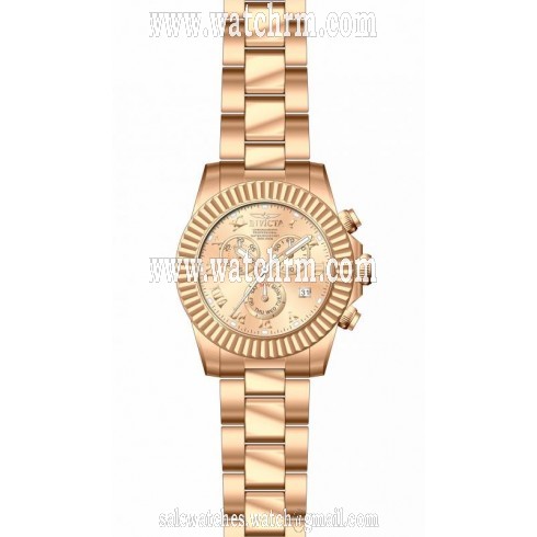 Invicta Pro Diver Chronograph Rose Dial Rose Gold-tone Ladies Watch 18959