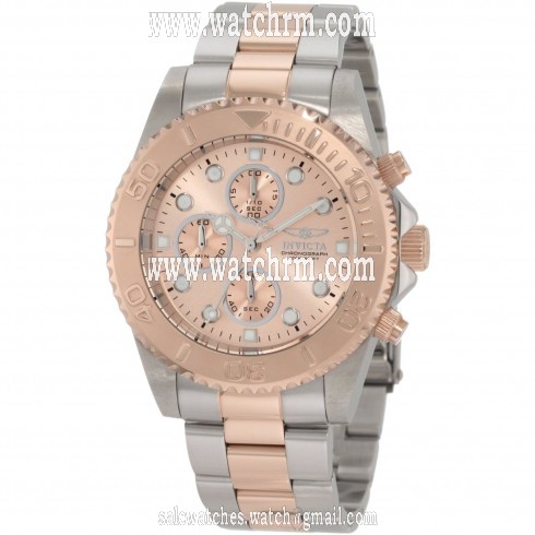 Invicta Pro Diver Chronograph Rose Dial Two-tone Men's Watch 1775
