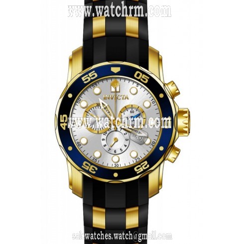 Invicta Pro Diver Chronograph Silver Dial Black Rubber Men's Watch 17880