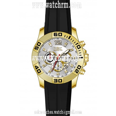 Invicta Pro Diver Chronograph Silver Dial Black Silicone Men's Watch 20301