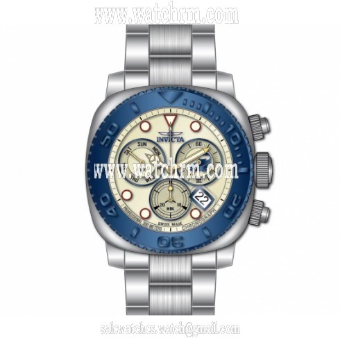 Invicta Pro Diver Chronograph Silver Dial Blue Ion-plated Men's Watch 14649