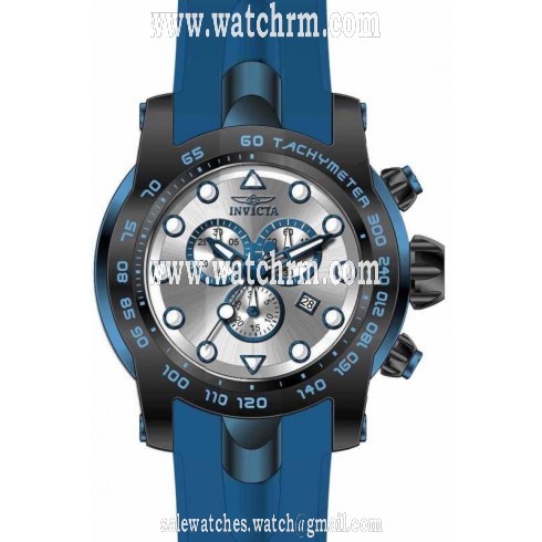 Invicta Pro Diver Chronograph Silver Dial Blue Silicone Men's Watch 17809