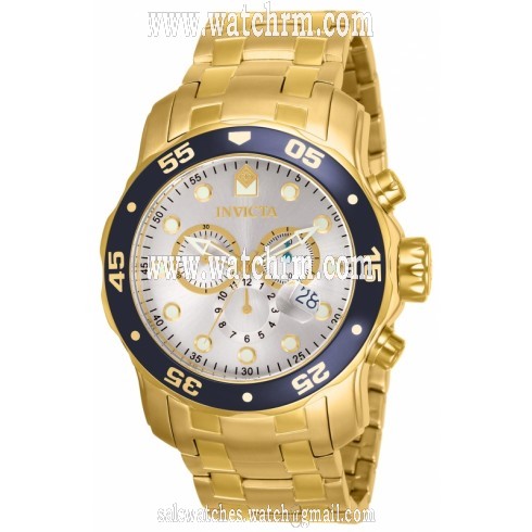 Invicta Pro Diver Chronograph Silver Dial Gold-plated Ladies Watch 80067