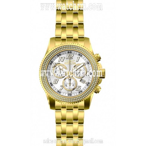 Invicta Pro Diver Chronograph Silver Dial Gold-plated Men's Watch 16262
