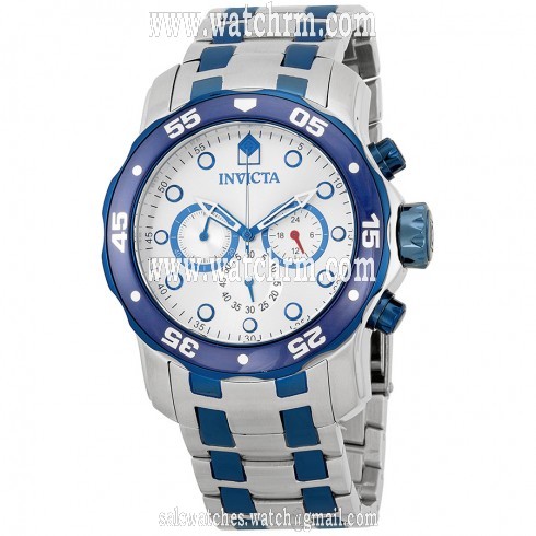 Invicta Pro Diver Chronograph Silver Dial Two-Tone Stainless Steel Men's Watch 13673