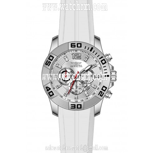Invicta Pro Diver Chronograph Silver Dial White Silicone Men's Watch 20295