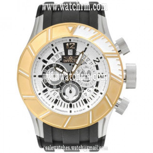 Invicta Pro Diver Chronograph Silver-tone Dial Gold-tone PVD Men's Watch 14021