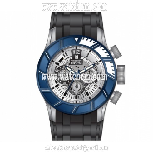 Invicta Pro Diver Chronograph Silver-tone Dial Navy Blue PVD Men's Watch 14025