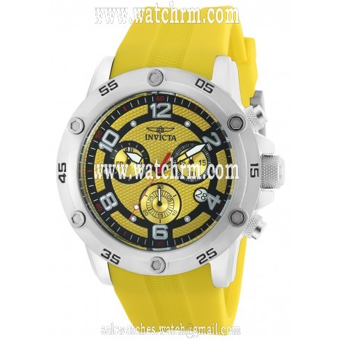 Invicta Pro Diver Chronograph Yellow and Black Dial Yellow Polyurethane Men's Watch 20032
